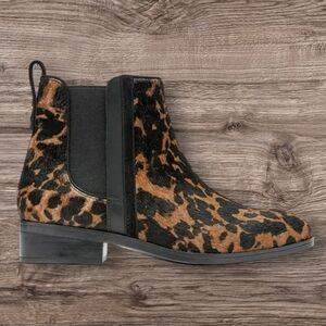 Rockport Larkyn Chelsea Leopard Haircalf Comfort Ankle Boots Bootie Size 5